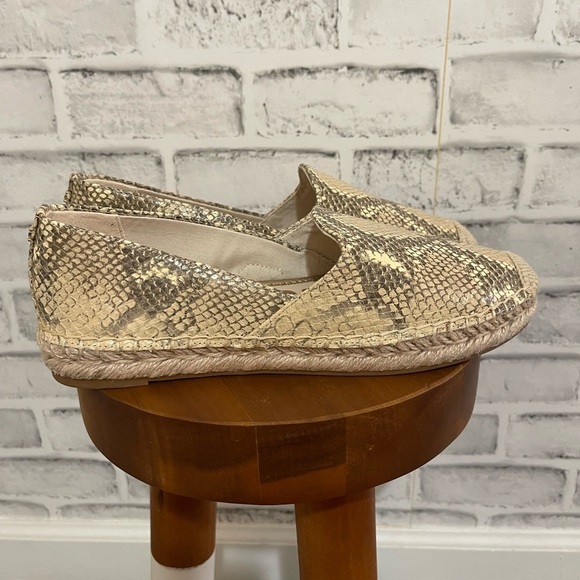 NWOT Sam Edelman Kesia wheat multi leather snakeskin round toe espadrilles 7.5 - Picture 1 of 6